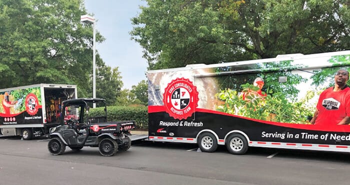 Coke Semi Trailer and Off-Road Vehicles showing custom vehicle wraps