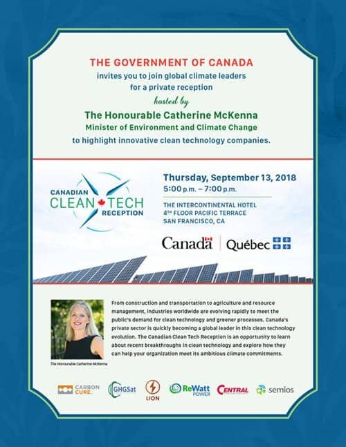 Canadian Clean Tech Reception invitation design
